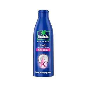 Parachute Advansed Gold Keratin Coconut Hair Oil | Thick & Smooth Hair| No Paraben or Silicone | 300ml - Best price at DetectaDeal