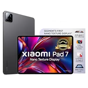 XIAOMI Pad 7 Nano Texture Display [Smartchoice] | Snapdragon 7+ Gen 3| 3.2K Display (28.44 cm /11.2") Tablet| 12GB, 256GB| Anti-Reflective| Anti-Glare| HyperOS 2| Dolby Vision Atmos | Graphite Grey - 25% off at DetectaDeal