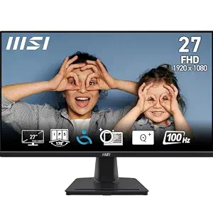 MSI PRO MP275 27 Inch Full HD Office Monitor - 1920 x 1080 IPS Panel, 100 Hz, Eye-Friendly Screen, Built-in Speakers, Tilt-Adjustable - HDMI 1.4b, D-Sub (VGA) - 31% off at DetectaDeal