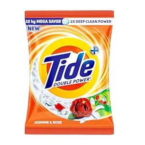 Tide Plus Detergent Washing Powder - 10kg Mega Saver Pack | Jasmine & Rose Fragrance | Removes deep-seated Oil, Gravy, Tea Stains | World's No. 1 Detergent Brand - Best price at DetectaDeal