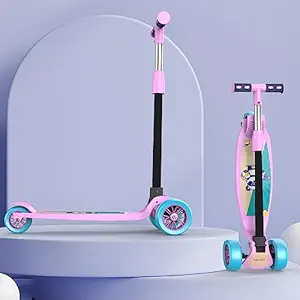 Lifelong LLKS03 Foldable Kick Skating Cycle| Skate Scooter for Kids(Max User Weight: 50Kg) Kids Scooter (Pink, Blue) - 78% off at DetectaDeal