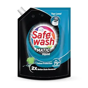 Safewash Top Load Matic Premium Liquid Detergent 2L Refill Pouch with Colour-Protect Technology | 2x Stain Removal | For All Types of Fabrics - Best price at DetectaDeal