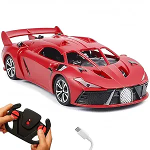 Lifelong Rechargeable Remote Control Car for Kids|2.4GHz, LED Headlights, Upto 120 min Play Time, 125ft Remote Range, Type-C Charging, Anti-Skid Tyres, BIS Certified, USB Cable (LLCBRCT02) (Red) - 70% off at DetectaDeal